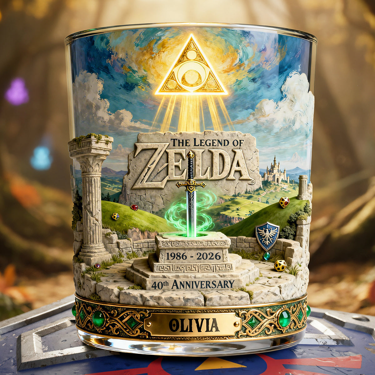 Fantasy Adventure Round Glass - Personalized Anniversary Gifts 03kita140326