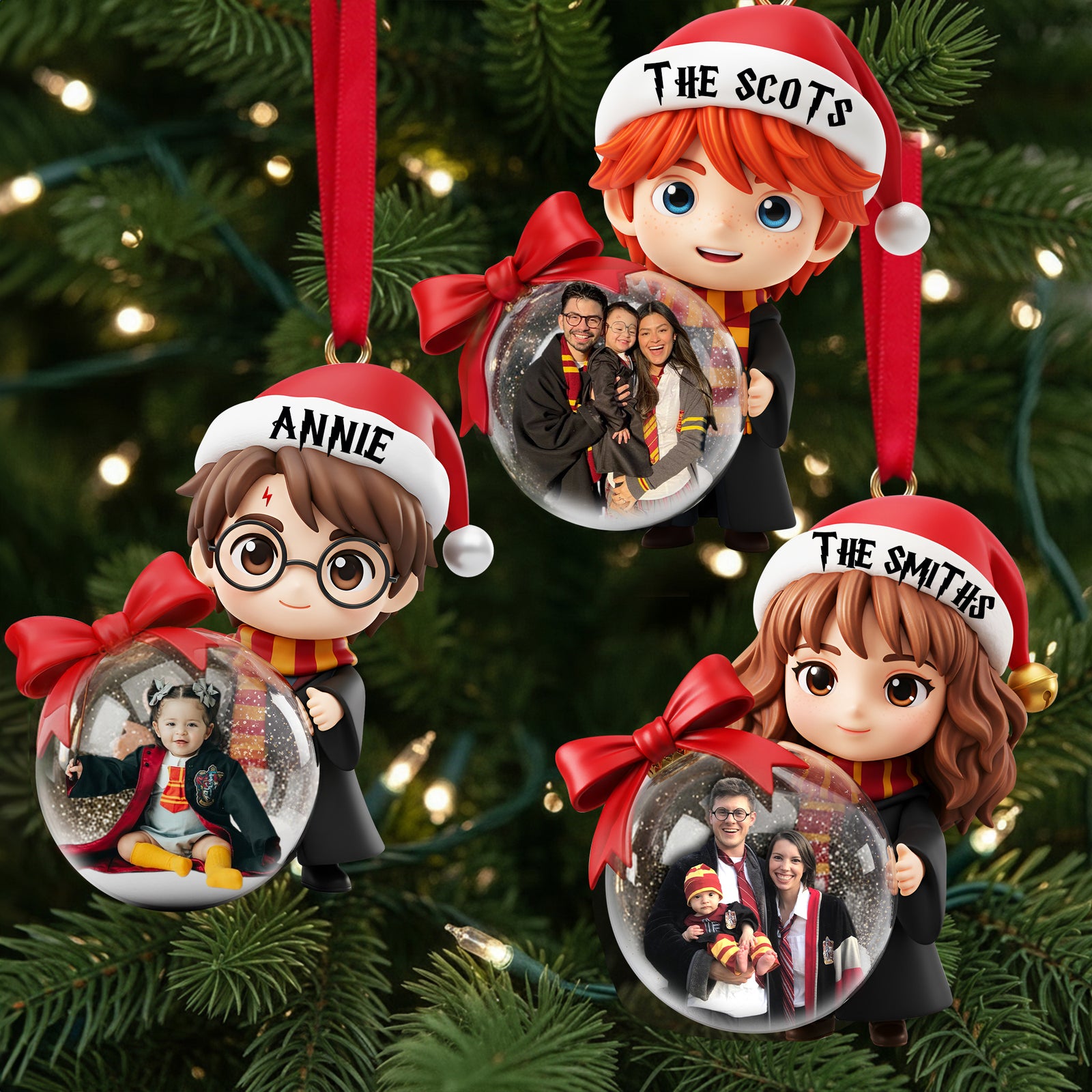 Enchanted Christmas Family Ornament - Personalized Custom Photo Gift For Family 05PGLU101125