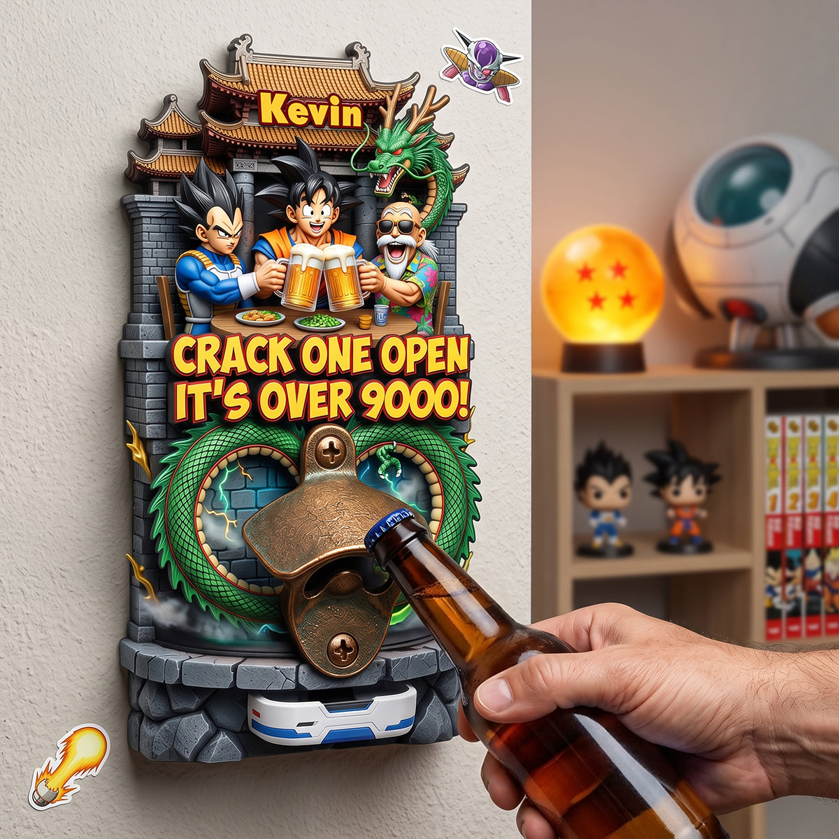 Epic Warrior Wooden Wall Hanging Bottle Opener - Personalized Gifts For Animation Lovers 03tota220726