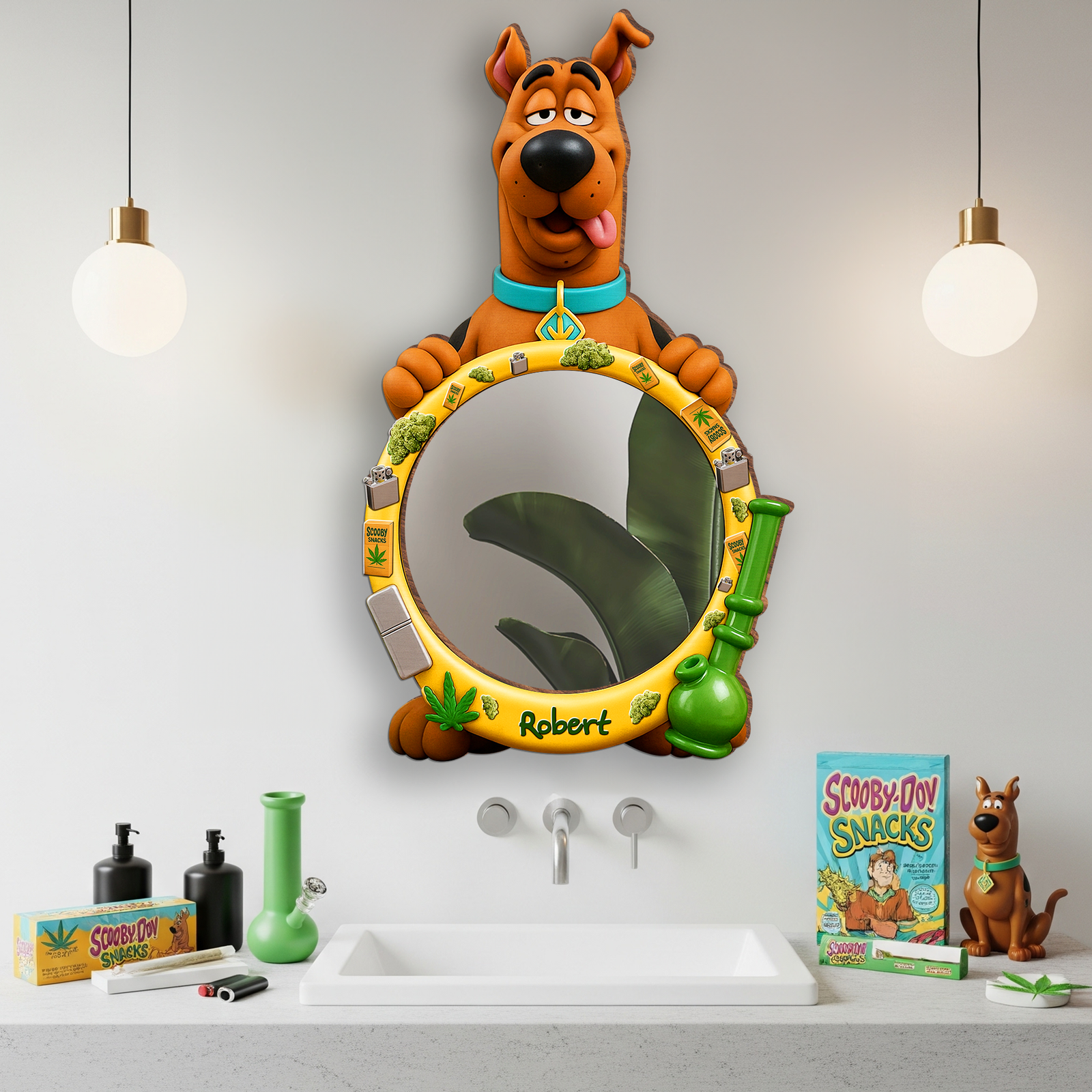 Chill-Time Buddy Personalized Wall Hanging Mirror Gifts For Stoner Fans 04TOLU220725