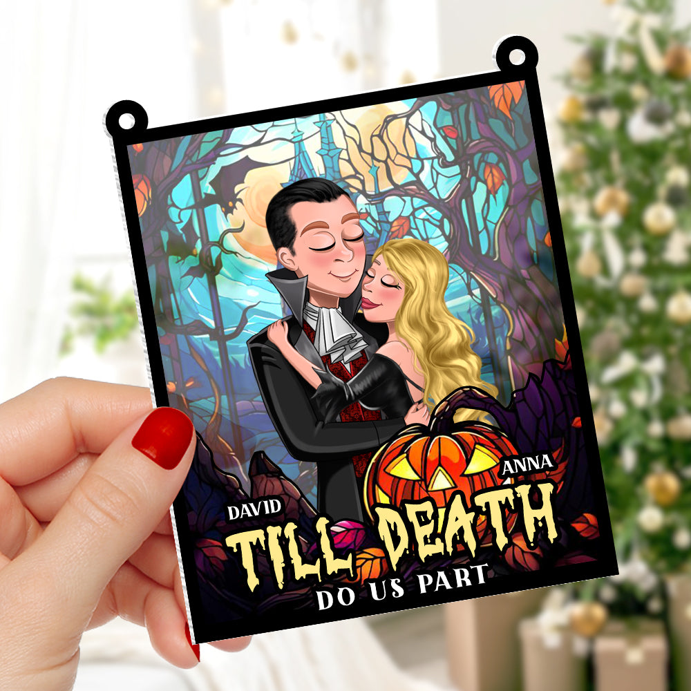 Personalized Gifts For Couple Halloween Suncatcher Ornament 04totn300724hh - Ornament - GoDuckee