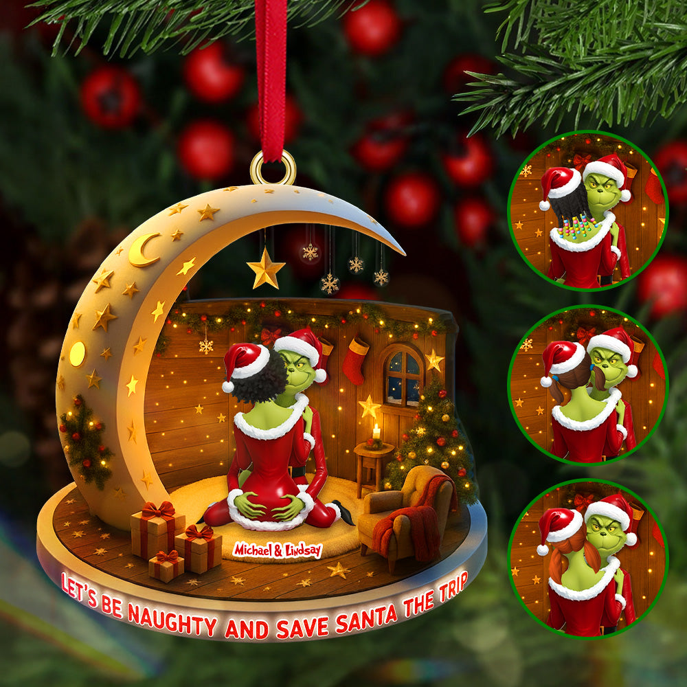Personalized Gifts For Christmas, Naughty Couple Acrylic Ornament 04tomg130925