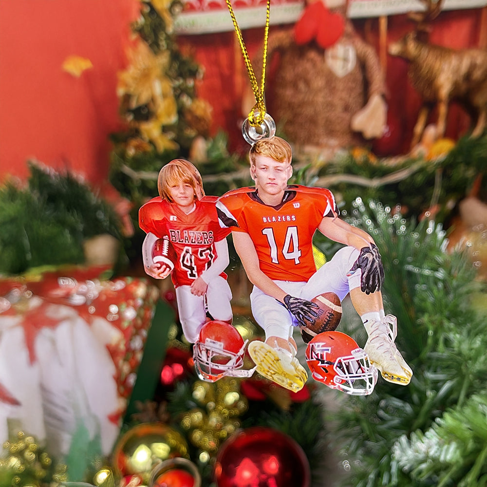 Custom Photo Gifts for American Football Lovers Ornament 182acvp140924 - Ornament - GoDuckee