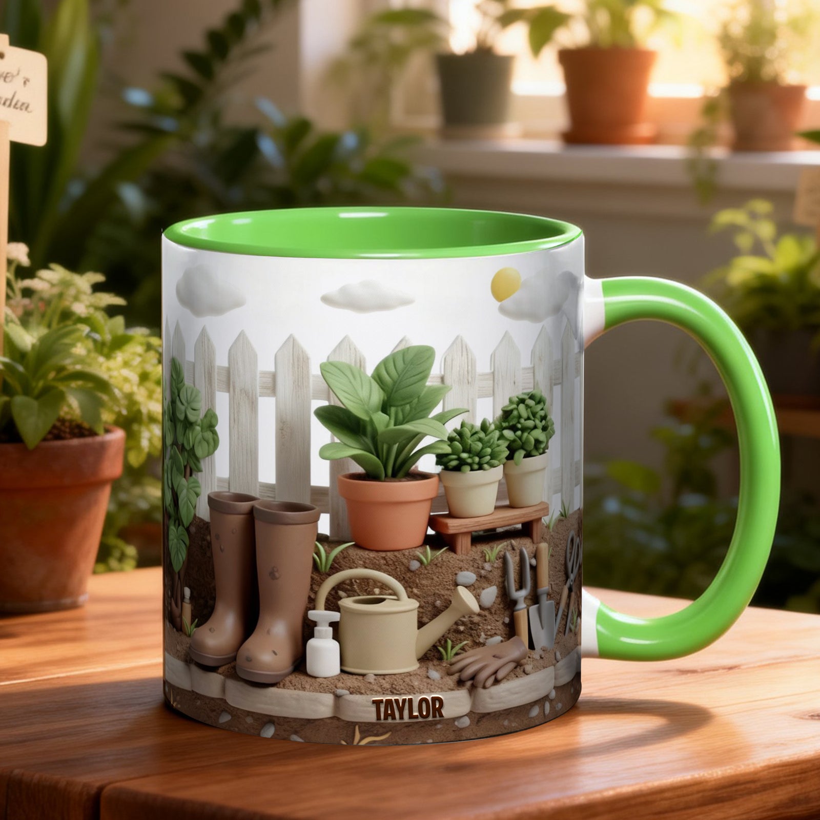 Gardening Scene Accent Mug – Personalized Gifts For Garden Lovers 03kilu080126