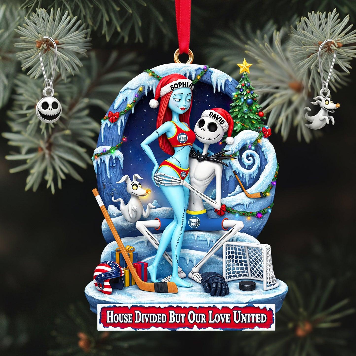 Couple's Hearts United Ornament - Personalized Gift For Couples 03HULU290925