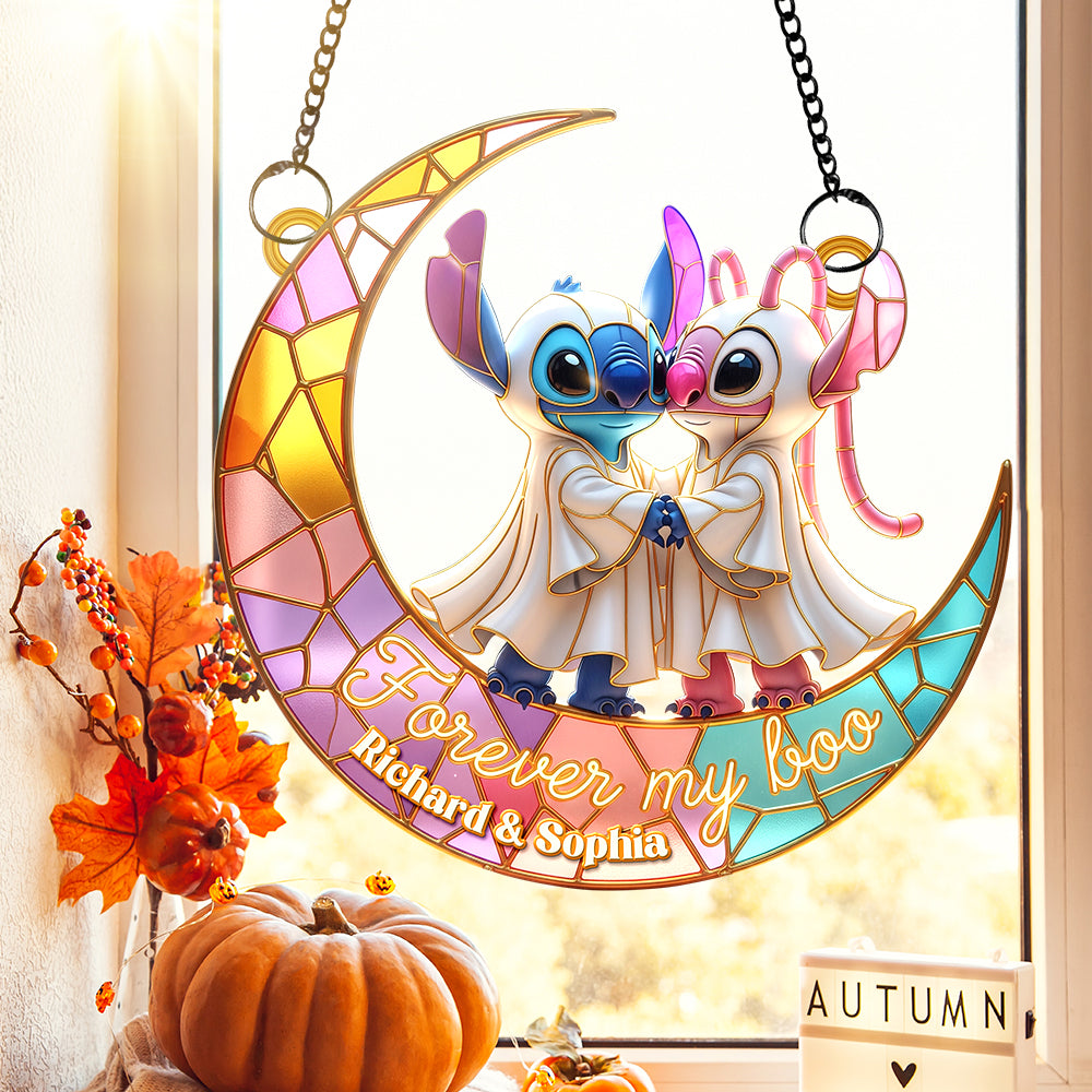 Cartoon Couple Suncatcher Ornament - Personalized Gifts For Couple 03naqn070825