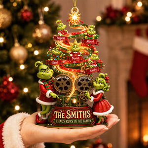 Mischievous Santa Family Ornament - Personalized Christmas Gifts 06HAQN210826