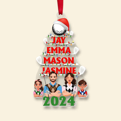Personalized Gifts For Family Love Golf Acrylic Ornament Christmas 02XQMH111024 - Ornament - GoDuckee