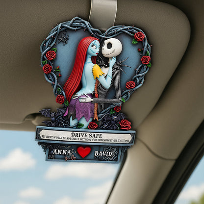 Naughty Spooky Couple Car Visor Clip - Personalized Gifts For Couple 03qhtn290525 - Car Visor Clip - GoDuckee