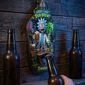Crazy Scientist Wooden Wall Hanging Bottle Opener - Personalized Gifts 02hadt200726