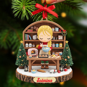 Sweet Baking Girl Acrylic Ornament - Personalized Gifts For Bakers 02PGTA241125