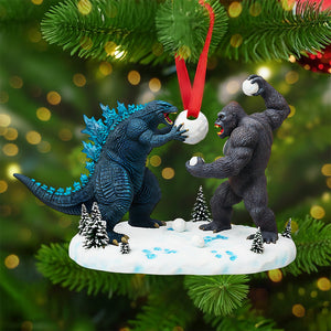 Fun Snowball Fight Christmas Ornament, Personalized Gifts For Fans 01qhta160925