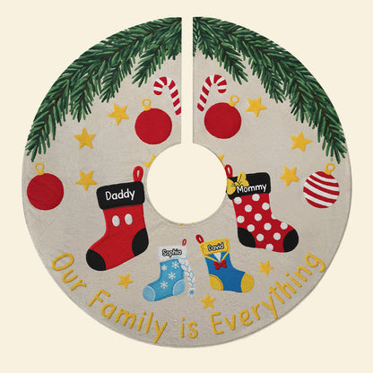 Holiday Stockings Quilted Tree Skirt - Personalized Gifts For Family 04naqn100925