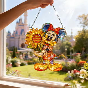 Sunflower Kid 1 layer suncatcher  - Personalized Gifts For Mother's Day Suncatcher Ornament 03TODT060226