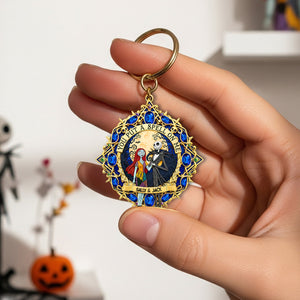 Gothic Skeleton Couple Keychain - Personalized Gifts For Couple 02HULU300825