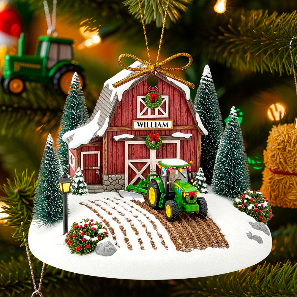 Tractor House Ornament Christmas Personalized Gifts for Tractor Lovers 01TGDT090825