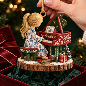 Pianist Girl Christmas Ornament - Personalized Gifts For Piano Lovers 04padt120926-Homacus
