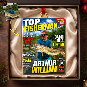 Custom Photo Fishing Christmas Ornament - Personalized Gifts For Fishing Lovers 01hudh260826