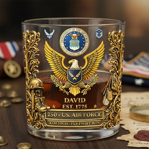 Proud Veteran 250th Anniversary Round Glass - Personalized Gifts For Veterans 02ohta120226
