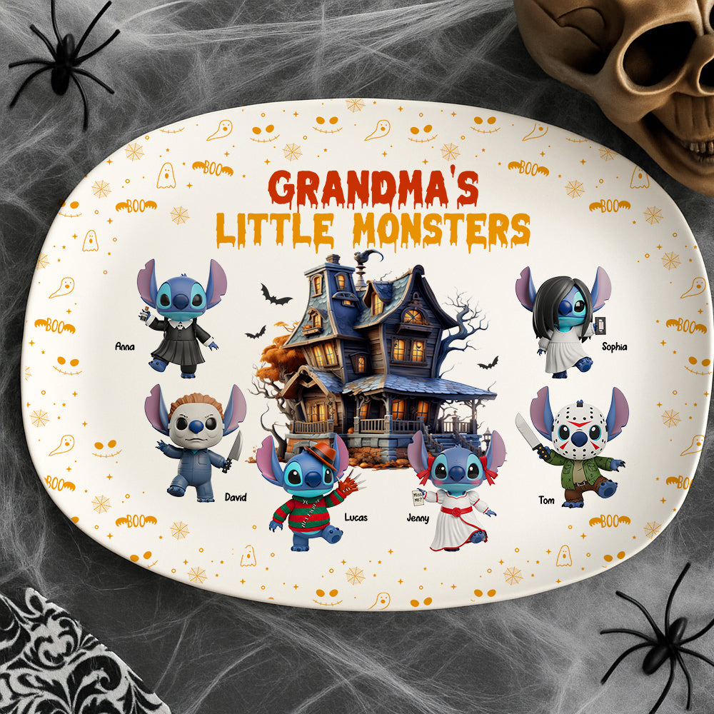 Horror Monsters Personalized Halloween Gifts For Mom/Grandma Plate 02pgtn110825