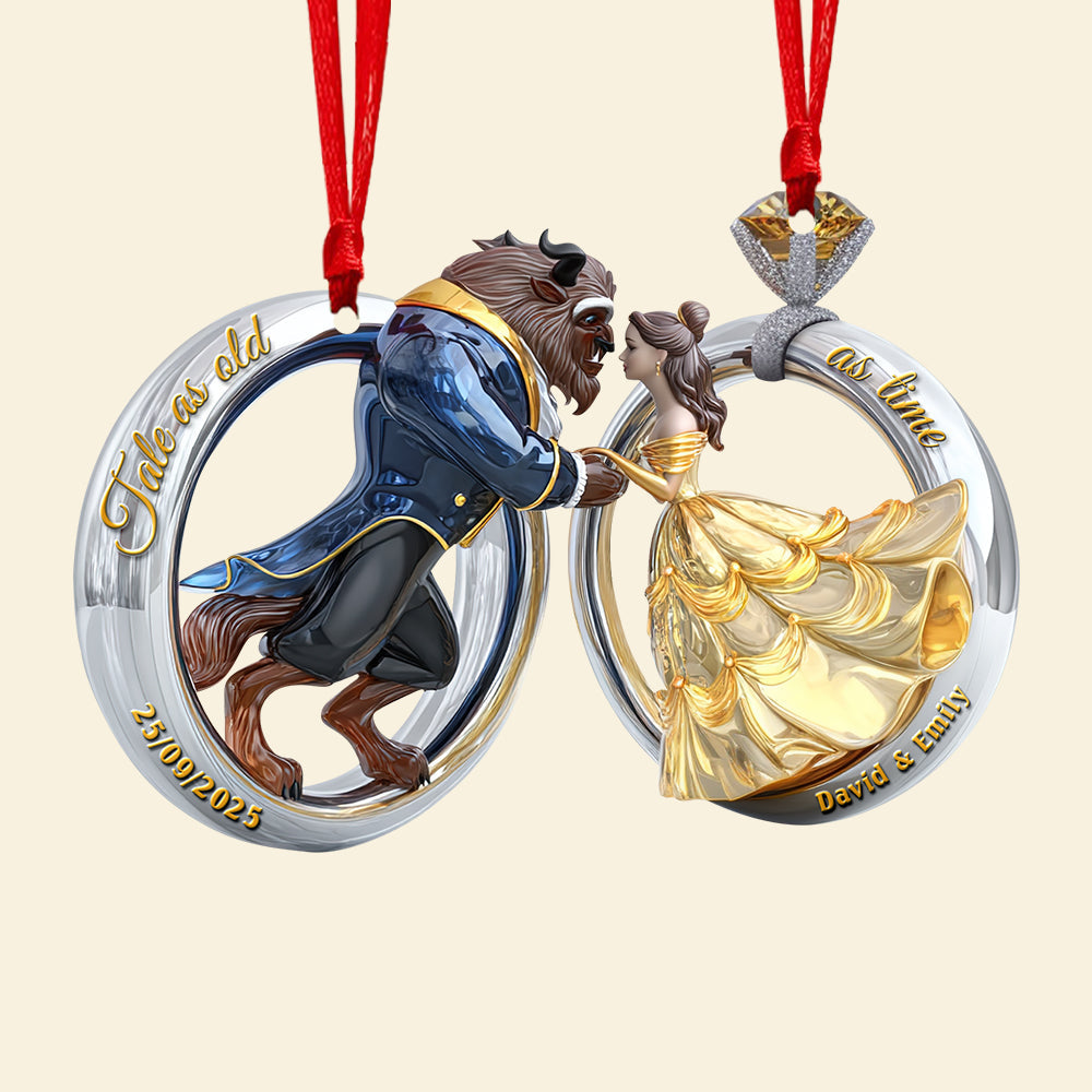 Fairy Tale Couple Christmas Ornament - Set Of 2 Personalized Gifts For Couple 01tgqn180825