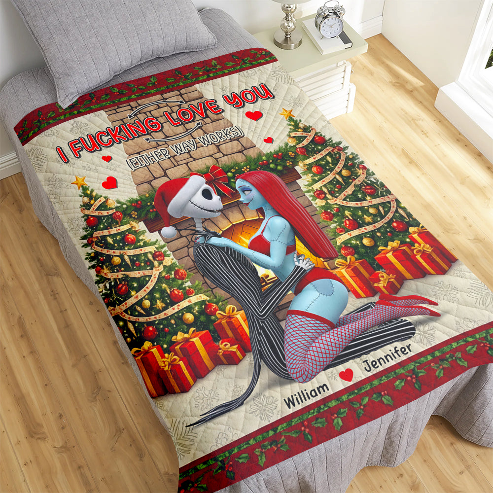 Naughty Couple Blanket - Personalized Christmas Gifts For Couple 03naqn180925