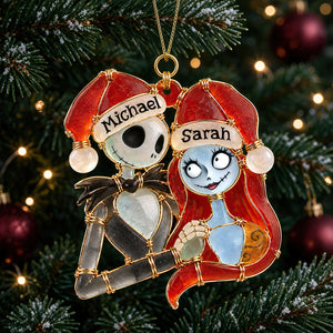 Love Till Death Sea Glass Effect Christmas Ornament, Personalized Gifts For Couple 07qhdt131026