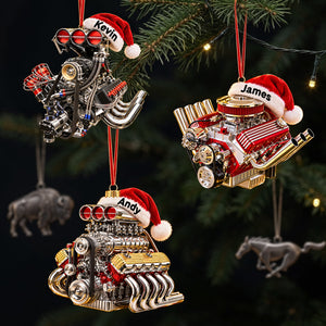 Drag Racing V8 Engine Ornament - Personalized Gifts For Racing Fans Christmas Ornament 04NATA121026
