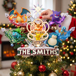 Whimsical Creatures Tree Topper - Personalized Gifts For Family Acrylic Christmas Tree Topper 02HAQN280826