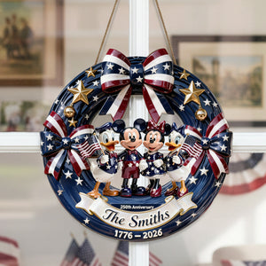 Adorable Characters Celebrating USA 250th Anniversary Acrylic Sign - Personalized Gifts For Family 01pgmg100226