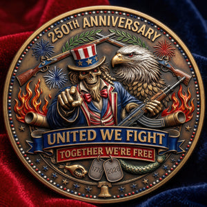 Celebrated America 250th Anniversary Printed Metal Coin - Personalized Gifts 03tyqn240326