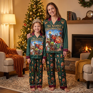 Whimsical Christmas Button Up Pajama Set - Personalized Gifts 06NATN040926