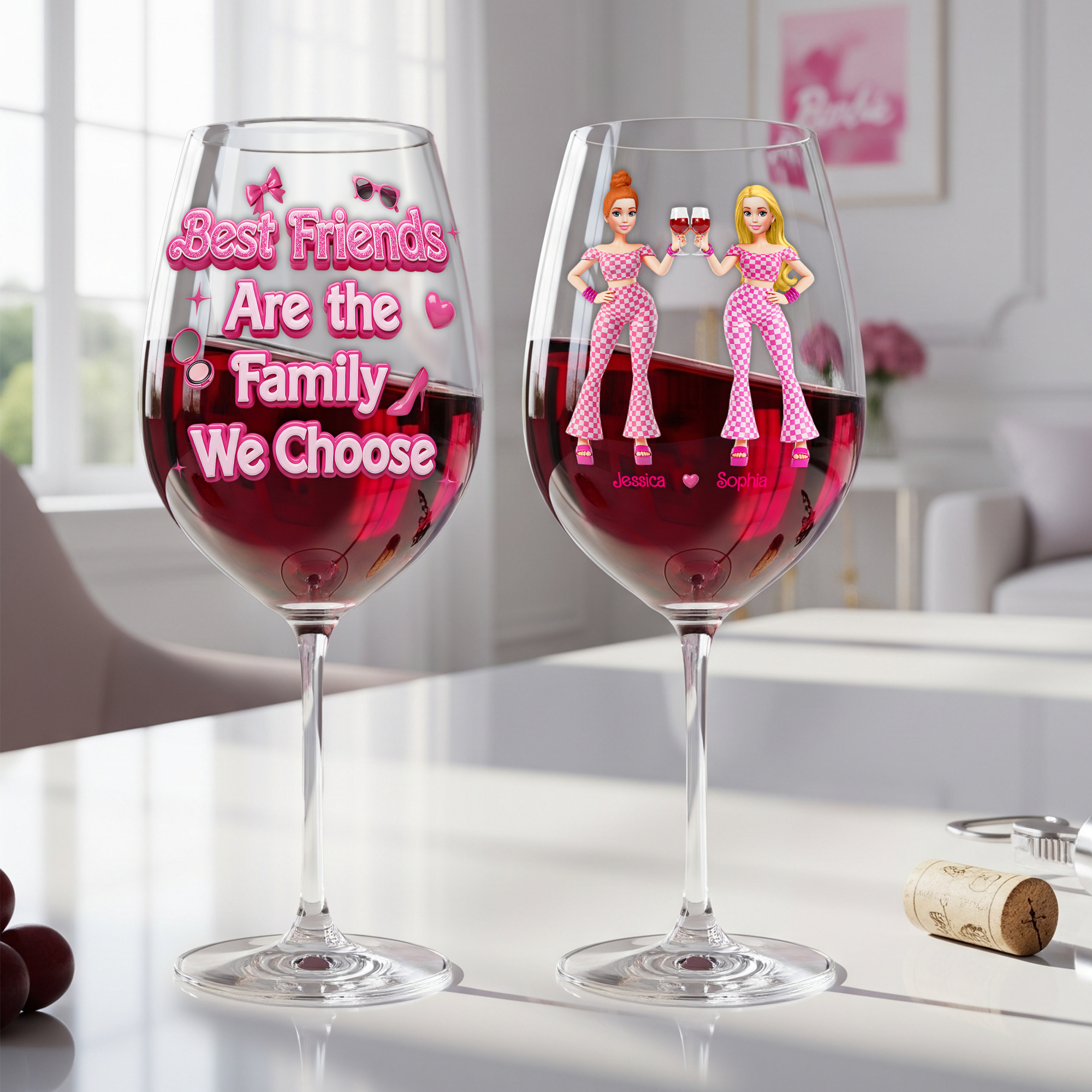 Stylish Besties Wine Glass - Personalized Gifts For Besties 02OHLU060825