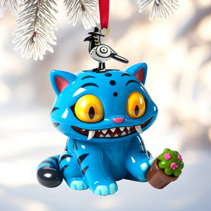 Blue Mischief Cat Acrylic Ornament Personalized Gifts For Christmas 02natn101125