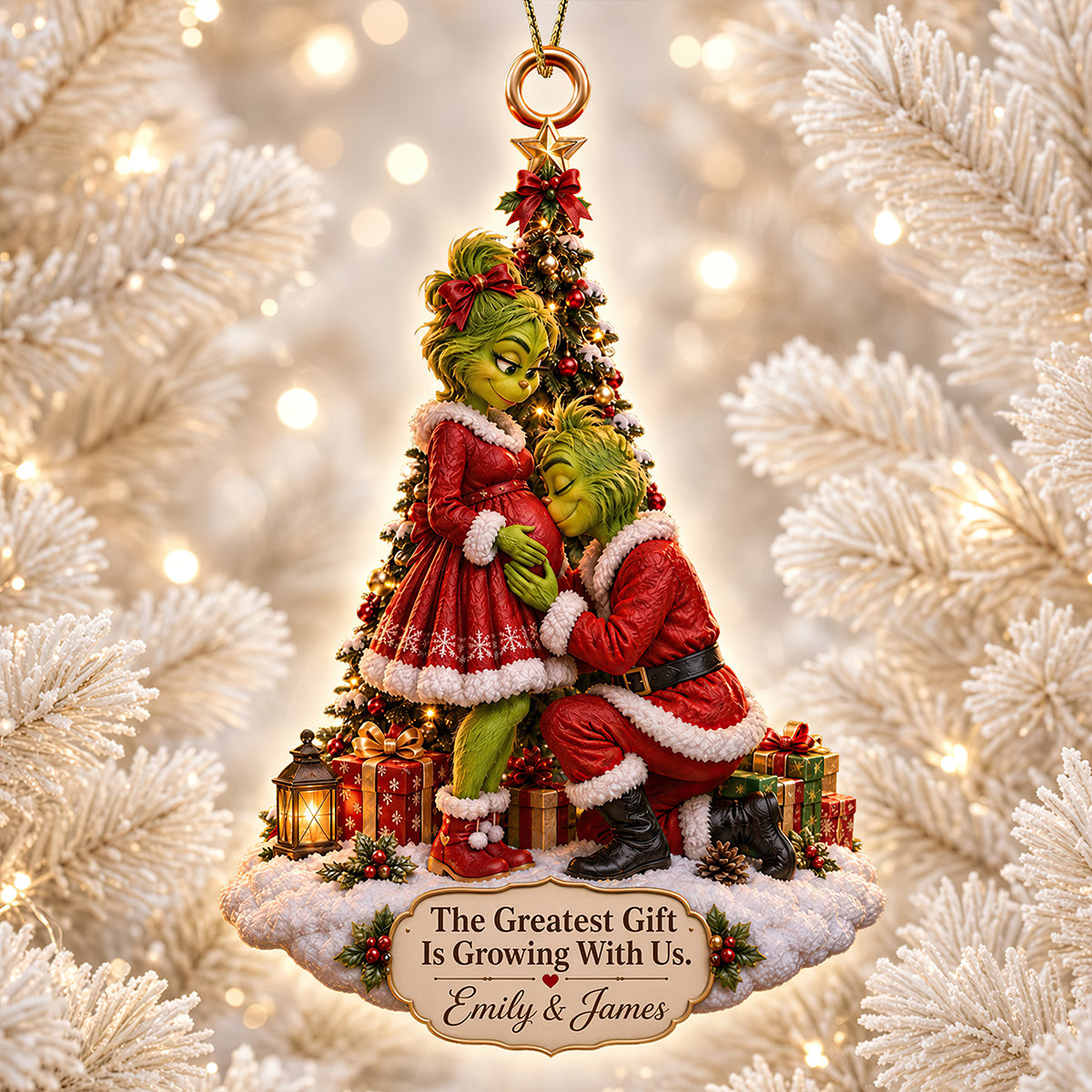 The Greatest Gifts Is Growing With Us Acrylic Ornament - Personalized Christmas Gifts For Couples 05ttdt210926