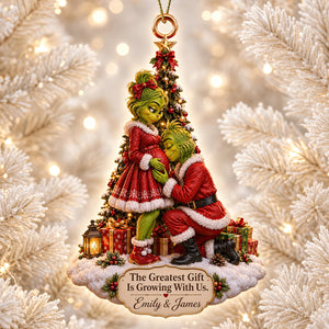 The Greatest Gifts Is Growing With Us Acrylic Ornament - Personalized Christmas Gifts For Couples 05ttdt210926