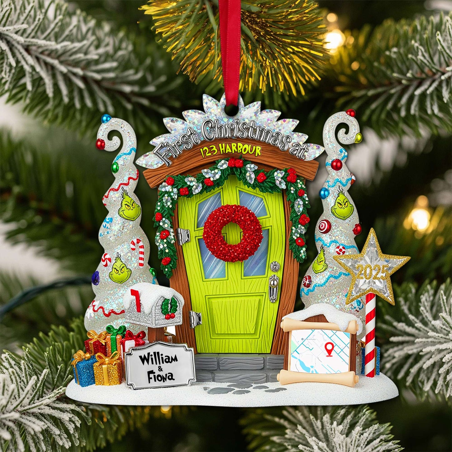 First Christmas At New Address Ornament - Personalized Christmas Gifts For Couple 07TGLU160825