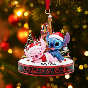 Personalized Gifts For Christmas, Cute Mischievous Couple Acrylic Ornament 03nata220925