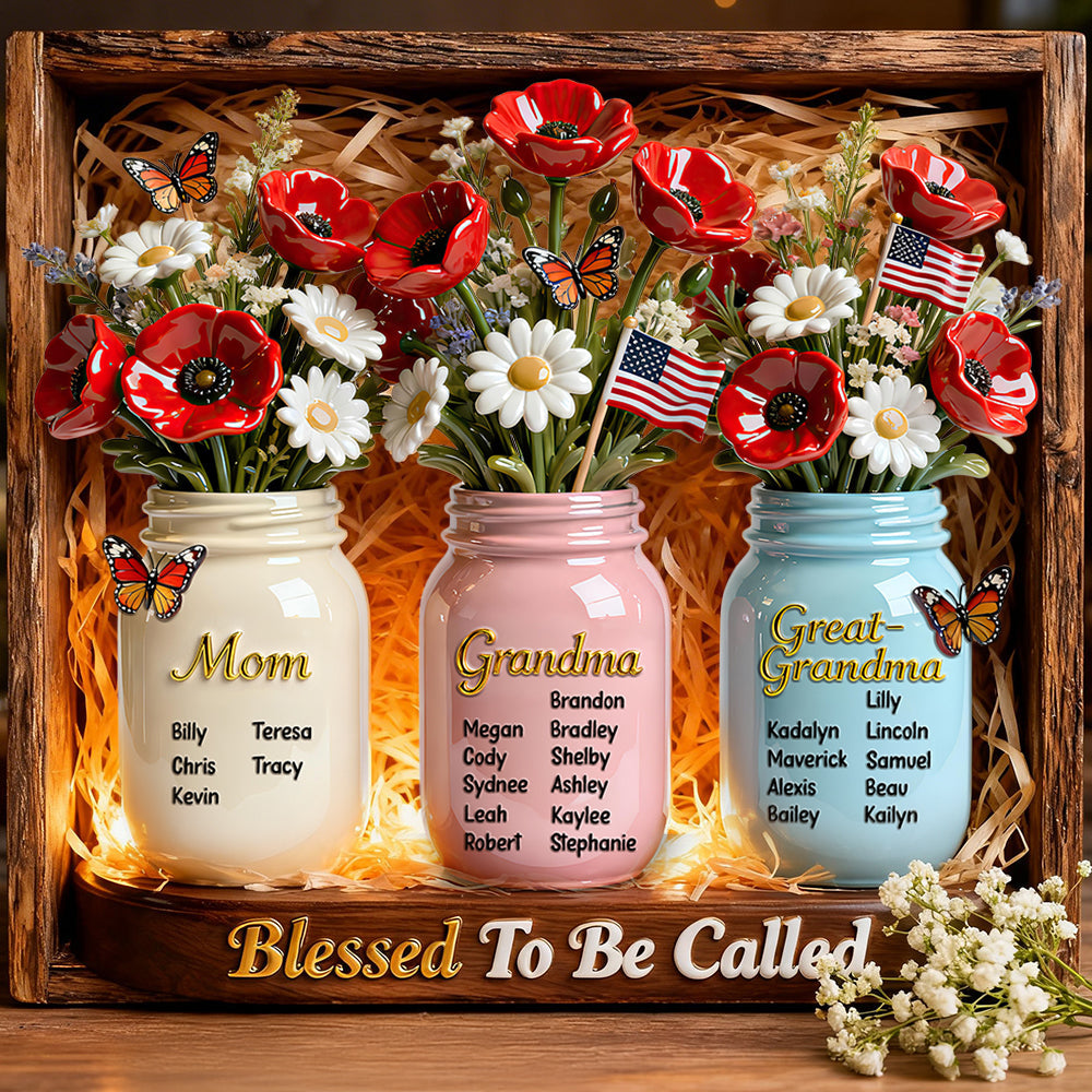 Blessed Mom Mason Jar Acrylic Plaque - Personalized Gifts For Mother's Day 04HUDT130226