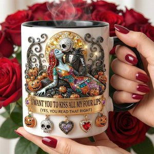 Kissing Skeleton Couple Coffee Mug - Personalized Gifts For Couple 01huqn301225