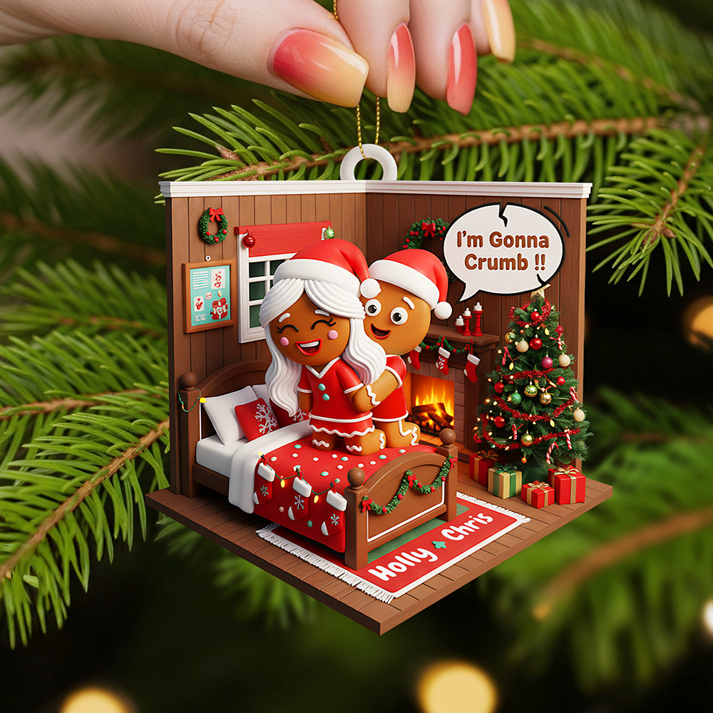Gingerbread Couple Christmas Ornament, Personalized Gifts For Couple 03KITA160925