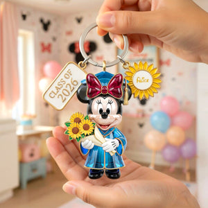 Sunflower Graduate Tag Keychain Personalized Graduation Gifts 02PADH070426