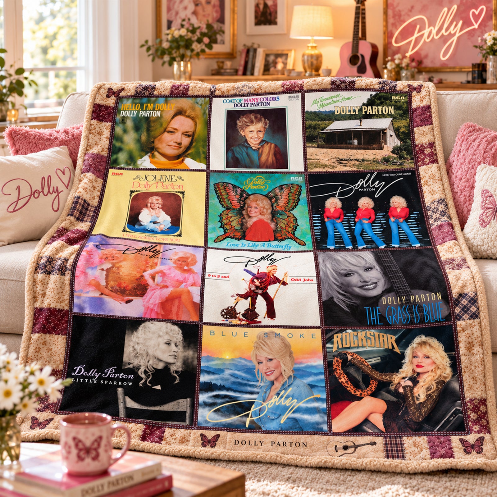 Dolly Parton’s Talented Music Journey Blanket - Personalized Gifts For Music Lovers 05qhlu011026