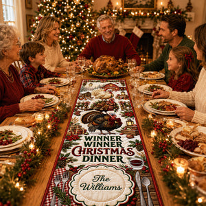 Winner Winner Christmas Dinner Quilted Table Runner - Personalized Christmas Gifts 07padt150826