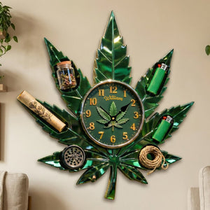 Weed Leaf Hanging Wall Clock - Personalized Gifts For Stoners 02tgmg291225