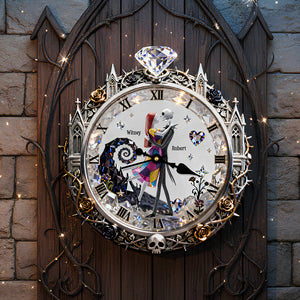 Spooky Couple Wall Clock - Personalized Gifts For Couple 1 Layer Acrylic Hanging Wall Clock 03PADT261225
