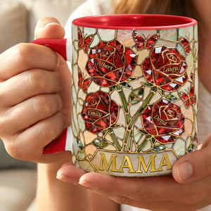 Roses Mom And Kids Coffee Accent Mug - Personalized Gifts For Mother's Day Coffee Mug 03HYQN050226