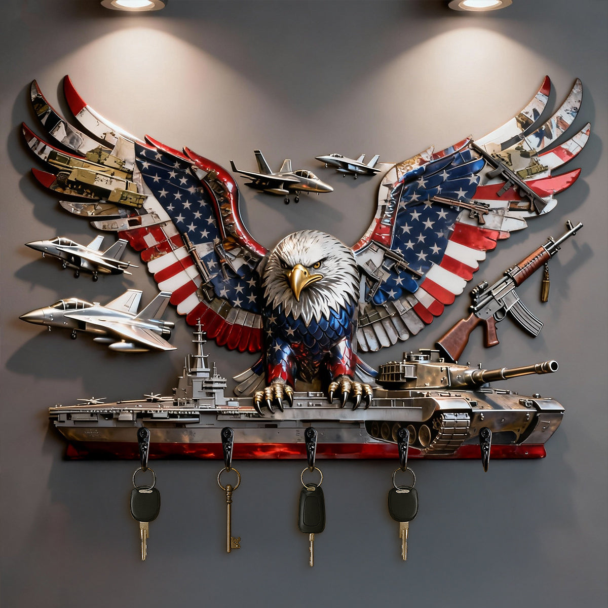 Armed Eagle Key Hanger – Personalized Gift For Veterans & Patriots 04qhtn280126