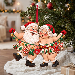 Name Art Fun Santa Couple Ornament - Personalized Christmas Gifts For Couples 02qhtn151026