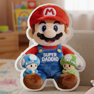 Game Retro Dad and Kids Custom Shape Pillow - Personalized Gifts For Dad 03pgta240426